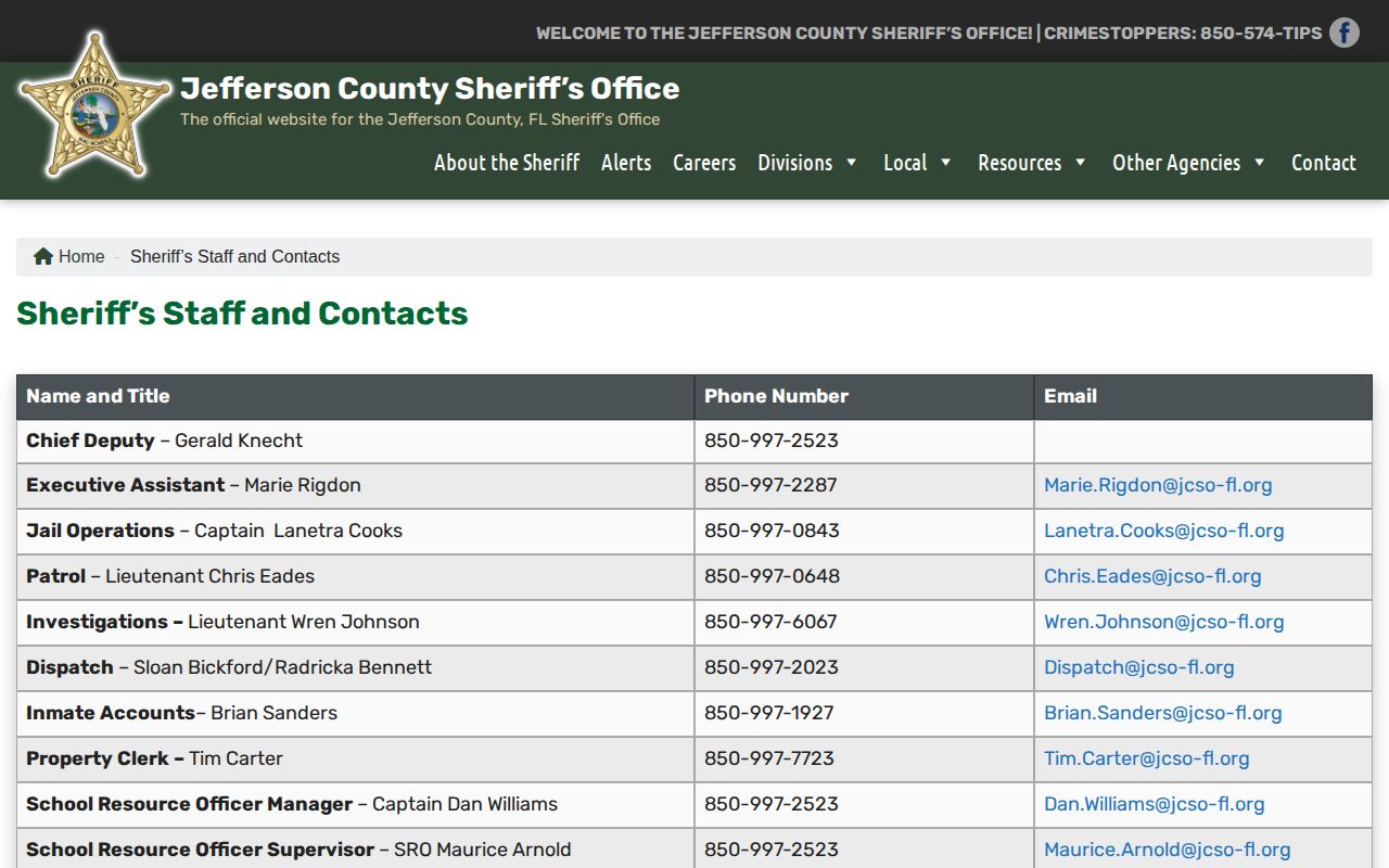 Jefferson County Jail release and operations contact